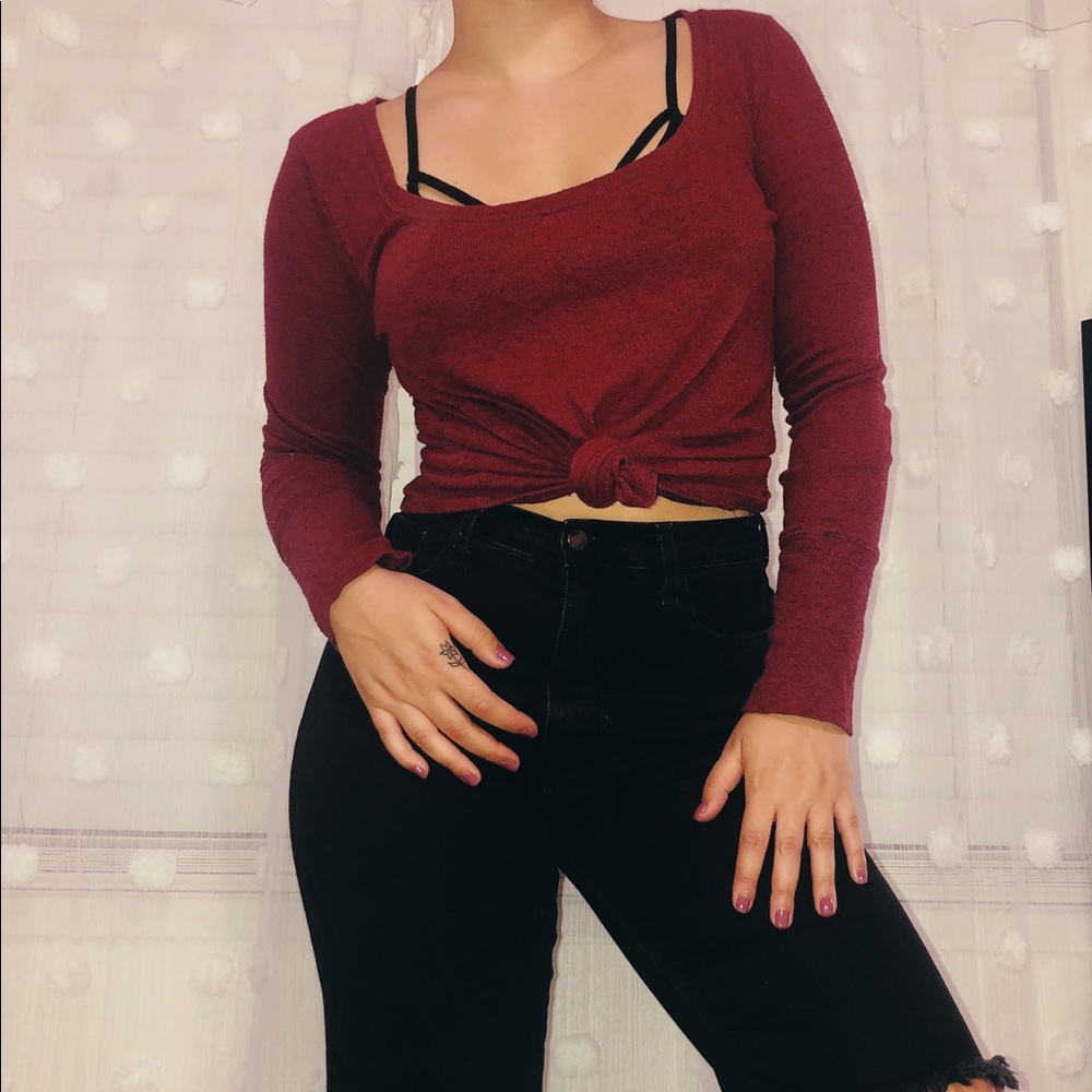 Bergundy urban outfitters long sleeve